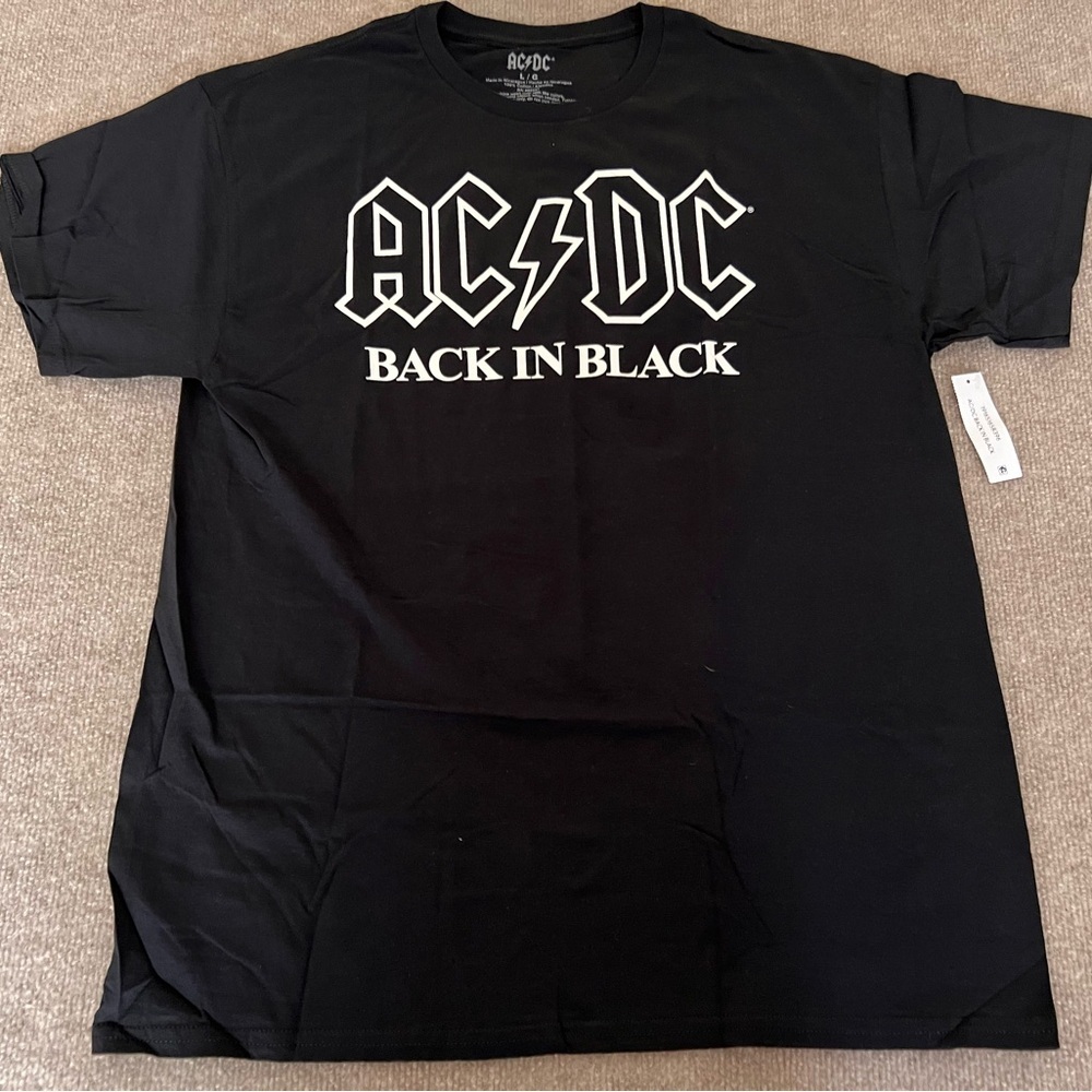 AC/DC Back in Black Tee - Black and White